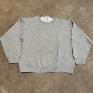 Vintage Wilson Sweatshirt Mens XL Blank Gray Crewneck Fleece Pullover